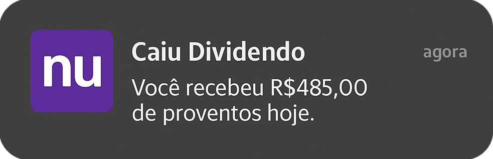 Caiu o dividendo pela corretora nubank