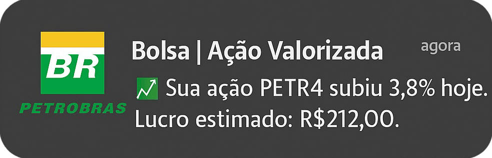 Mensagem que a Petrobras está se valorizando